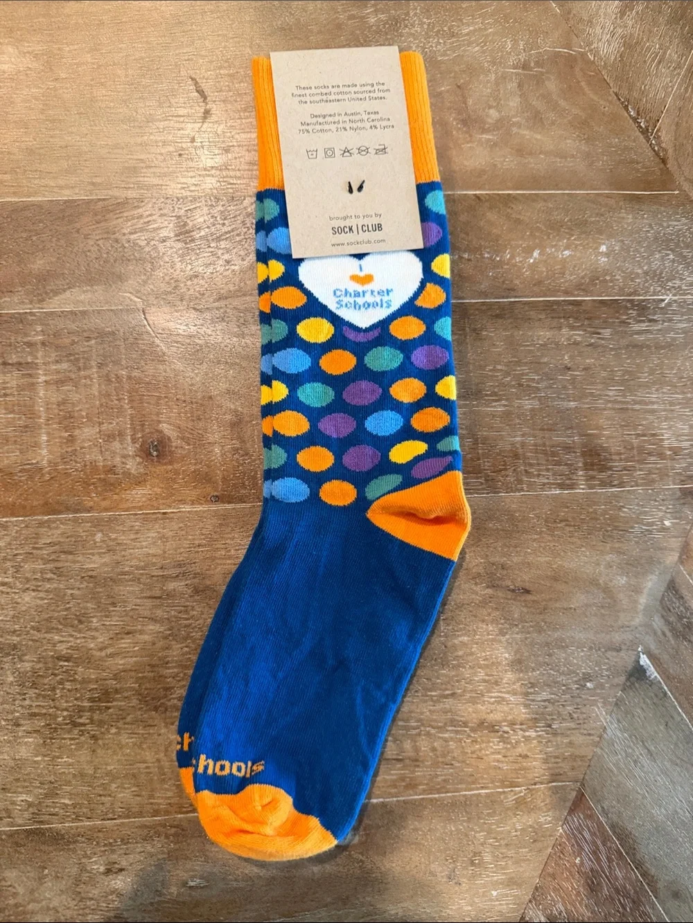 Sock Club Grow Schools ‘I <3 Charter Schools’ Crew Socks